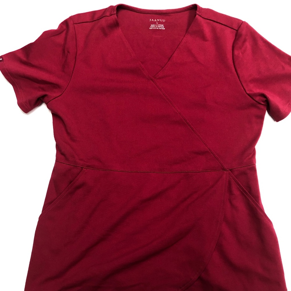 Jaanuu pink scrub v-neck top. Style #J96203